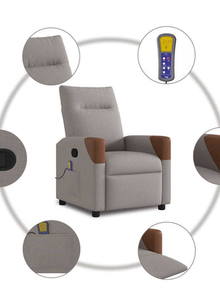 Massagestoel Verstelbaar Stof Taupe